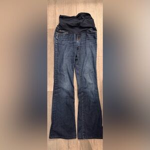J Brand Dark Blue Flare Maternity Jeans